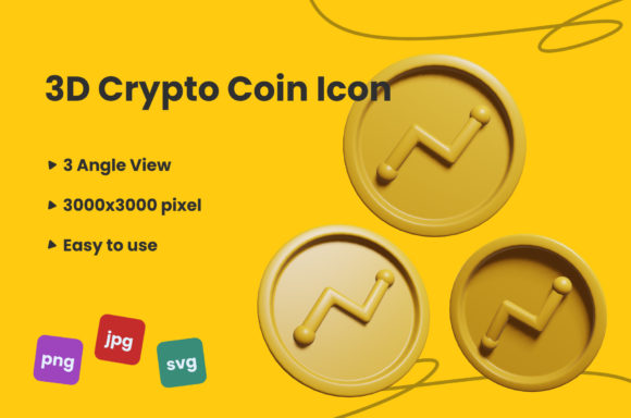3D Crypto Coin Icon