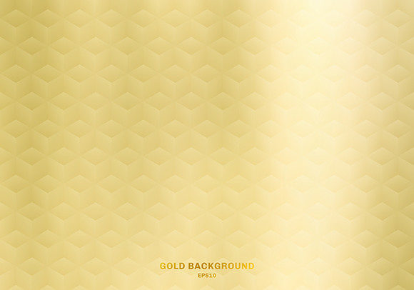 3D Cubes Pattern Gold Luxury Background