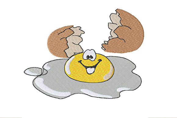 3D Fried Egg Embroidery Design Evaluation