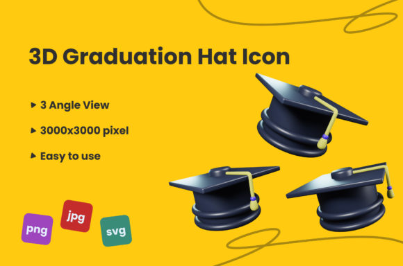 3D Graduation Hat Icon: Design, Formats, and Practical Uses