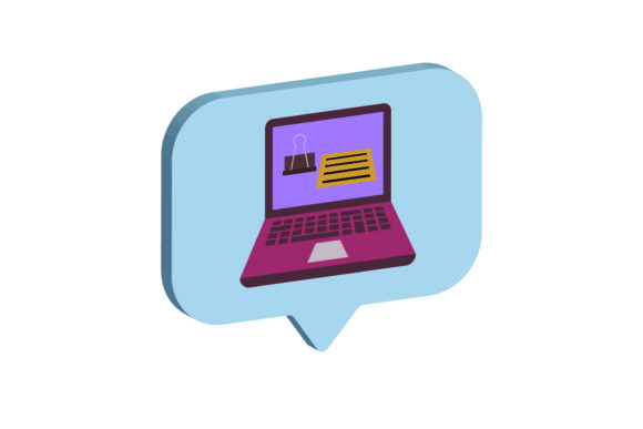 3D Icon Laptop Paper