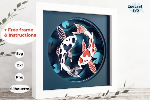 3D Koi Fish Shadow Box, Carp Fish Pond: A Creative Layering Project for Home Decor and Crafters