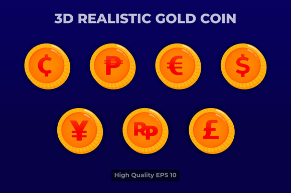 3d Realistic Gold Coin Illustration: A Comprehensive Design Resource
