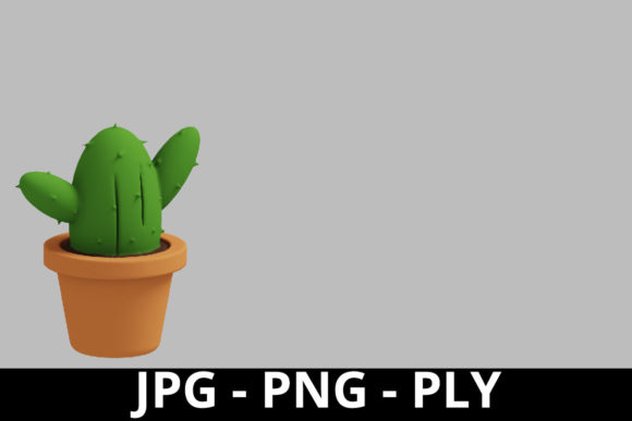 3d Rendering Cactus in a Pot: Elevating Digital Spaces with Botanical Minimalism
