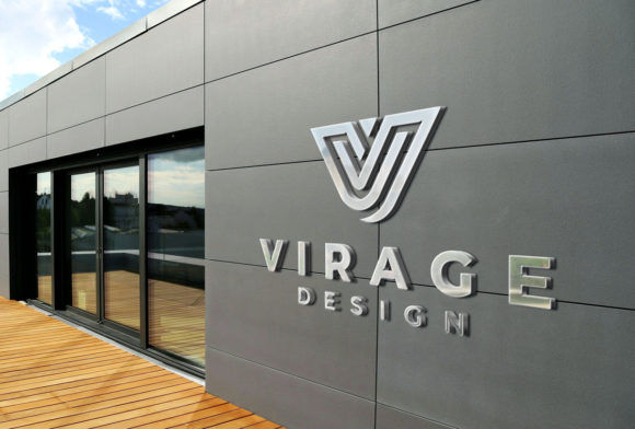 3D Signage Company Facade Logo Mockup