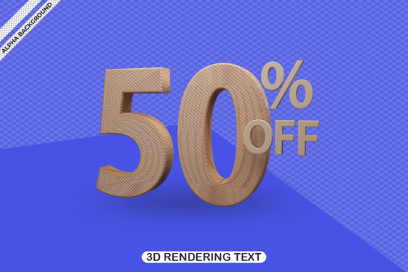 3d Text Effect 50 Discount Render