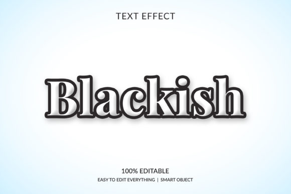 Blackish 3D Black White Text Effect