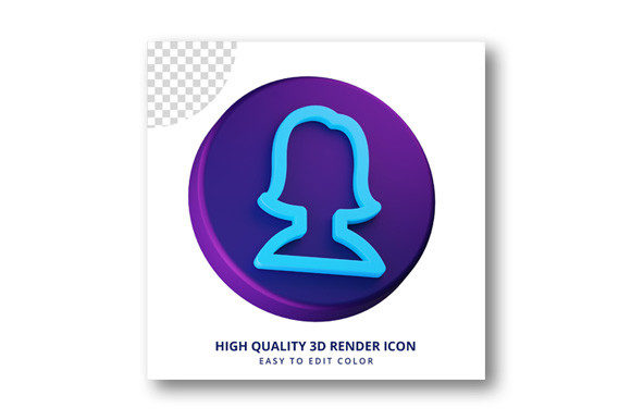 Enhancing Digital Interfaces with a Female Avatar Icon in 3d Rendering