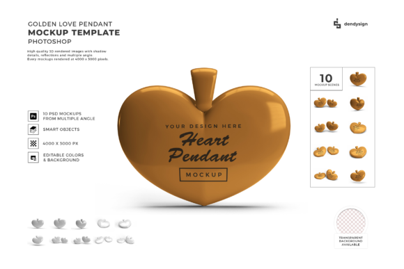 Evaluating the Golden Love Pendant 3D Mockup Bundle for Professional Jewelry Presentations