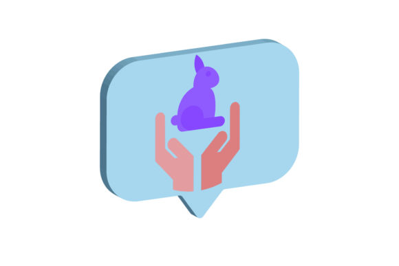 Icon 3D Easter Hands Uphold the Rabbit