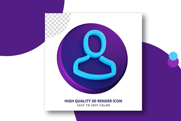 Male Avatar Icon 3d Rendering Psd