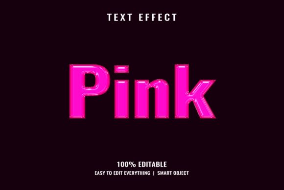 Pink 3D Glossy Text Effect for Modern Design Projects
